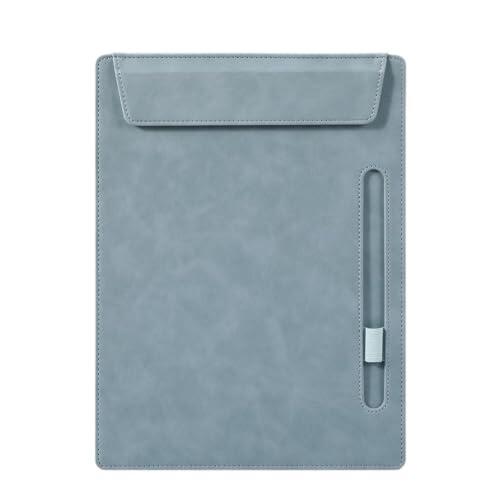 A4 Portapapeles de cuero Absorción magnética Clip de plata Administrador Firma Pad Archivo de escritura Reunión de oficina Carpeta vintage Tablero de menú