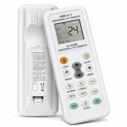 Mando Universal Aire Acondicionado Multimarca 1000 en 1 A/C, K-1028E | Universal Remote Control Compatible con LG Samsung Daikin Gree Midea Haier Toshiba y Más Marcas, Reemplazo AC