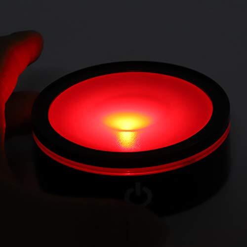 RiToEasysports Esfera Negra de Cristal con Base LED con Interruptor Táctil, Luz Colorida Multimodo para Mostrar Tallas 3D y Vidrio Artístico, Aprox.7,9x2,8 Cm