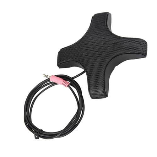 Nucelit Micrófonos de conferencia con cancelación mejorada de IA de 192 kHz, frecuencia de muestreo de 3,5 mm, interfaces universales, sistemas de compatibilidad Plug and Play, micrófonos USB para