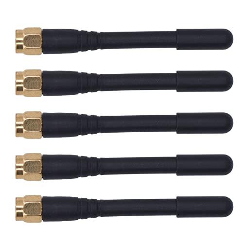 Wakects Antena de Señal, ABS Antena Macho SMA de Doble Frecuencia 2400 a 2500MHz 423 a 443MHz Ganancia 3dBi Omnidireccional Impermeable para Drones Alarma de Seguridad para el Hogar Inteligente