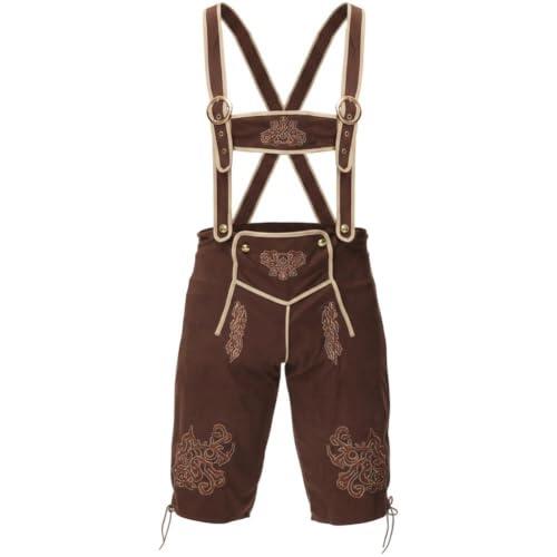 Casiler Pantalones Cortos con Tirantes Tradicionales Bávaros, Conjunto De Pantalón Oktoberfest para Hombre, Atuendo para Festival De Cerveza Alemán Y Carnaval para Adultos.