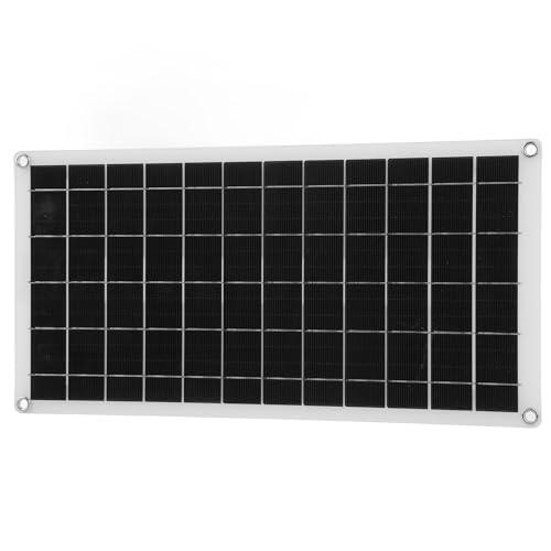 Cocoarm Panel Solar Cargador Solar de Silicio Monocristalino 15W 12V con Salida USB IP65 Ángulo Ajustable para Teléfonos Celulares Ventiladores RV Timbre Cámaras Uso en Exteriores