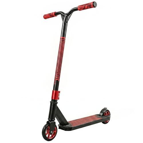 SPORTNOW Scooter Acrobático Freestyle Manillar 360° ABEC-9 Adultos Rojo