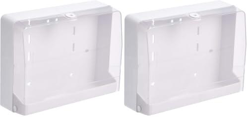 Amazon Basics Dispensador de Papel, Compatible con Pliegue en C/Z, Blanco, 25 x 8.3 cm (Paquete de 2)
