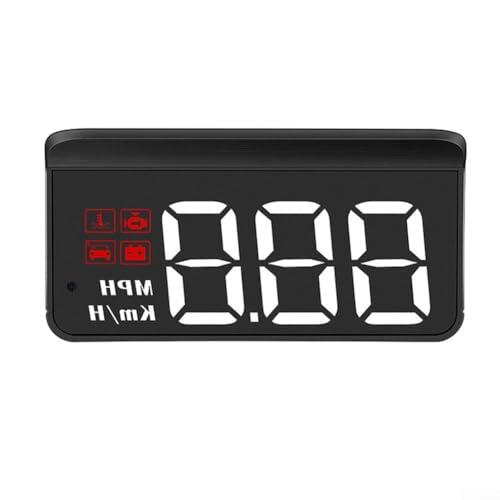 Pantalla frontal para proyector Hud de coche M3 con velocidad de temperatura del agua, voltaje, monitoreo de kilometraje y cinco alarmas de seguridad, unidad ABS negra