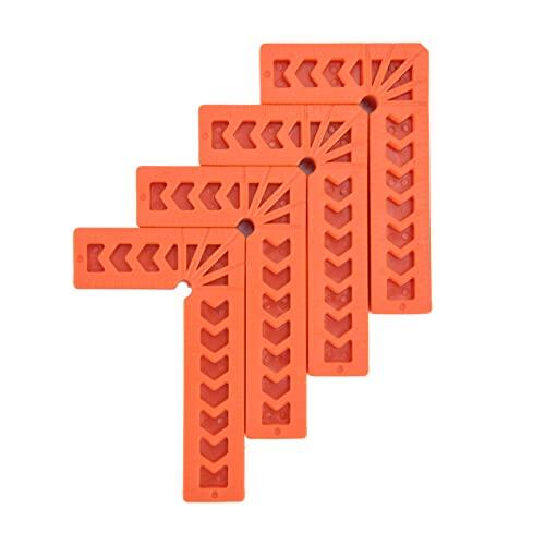 Cocoarm Posicionador de ángulo Recto de Plástico de Ingeniería de Cuadrados de Plástico Tipo L de 4 Piezas 3 4 6 Pulgadas para Ensamblaje de Marco de Gabinete de Cajón con Alineación de 90 Grados