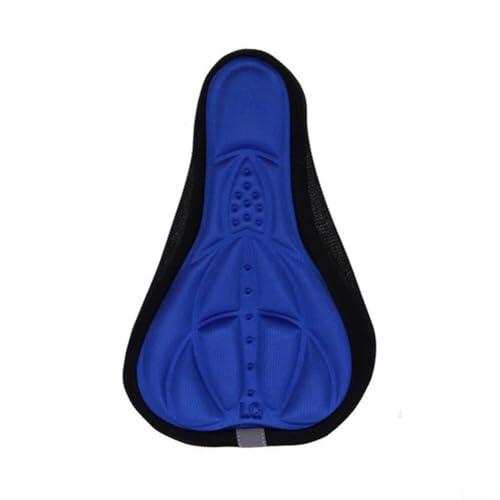Dolvitrny Funda de silicona para sillín de bicicleta de gel 3D con cojín acolchado EVA para ciclismo cómodo, protector de asiento de bicicleta suave para viajes largos (azul)