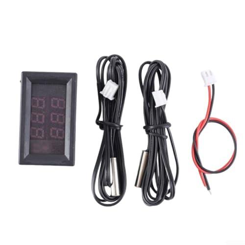 Termómetro digital de doble pantalla, para sonda de sensor de temperatura celsius, LED dual para monitoreo de líquido de aire de caldera industrial