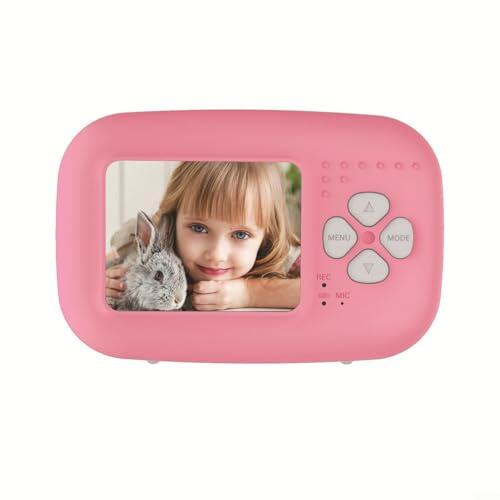 Para cámara instantánea HD de 2.0 pulgadas, reproductor de MP3 con impresión, pegatinas de cabeza grande, filtros de patrón para estudiantes (rosa)