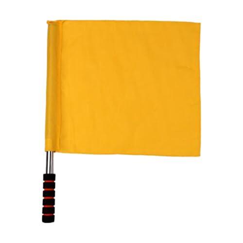 KTUXZCI Bandera de árbitro con asta de acero inoxidable resistente, colores brillantes, para fútbol, voleibol y fútbol, banderas de señales portátiles, Amarillo