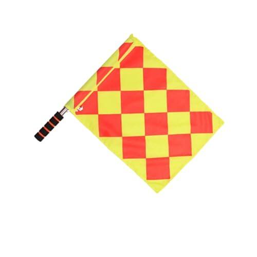 KTUXZCI Bandera de árbitro con asta de acero inoxidable resistente, colores brillantes, para fútbol, voleibol y fútbol, banderas de señales portátiles, Plazoleta