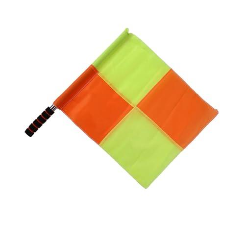 KTUXZCI Bandera de árbitro con asta de acero inoxidable resistente, colores brillantes, para fútbol, voleibol y fútbol, banderas de señales portátiles, Gran Plaza