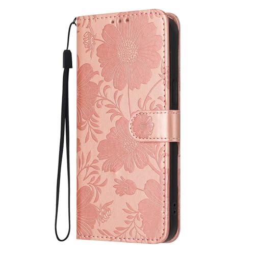 Funda para Xiaomi 14T, funda de piel premium, plegable, funda con tapa magnética, tarjetero, función atril, funda para Xiaomi 14T, oro rosa