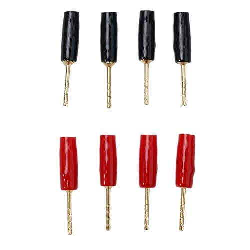 8 conectores banana de 2 mm 4N sin oxígeno chapado en oro para cable de altavoz, amplificador de audio, sistema estéreo de cine en casa, cableado