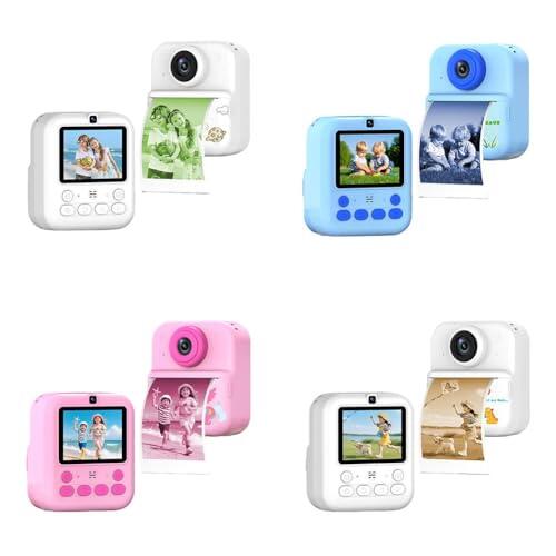 Auratrove Cámara de impresión instantánea de Doble Lente 1080P Video 16X Zoom Protección Ocular para niños Regalo