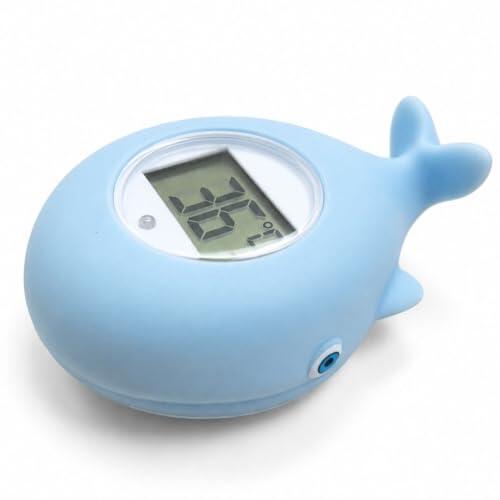 BATHBY Termómetro de Baño para Bebé, Termómetro Digital de Agua con Diseño, Medición Rápida de Temperatura, Juguete Flotante para Bañera, Seguro y Fácil de Usar (Ballena)