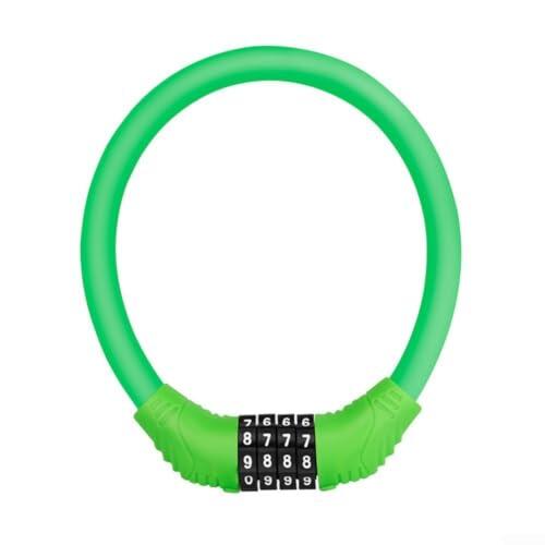Caswynlife Candado de bicicleta, cable de aleación de zinc de 11 mm con revestimiento de PVC, combinación de seguridad antirrobo de 4 dígitos, para bicicleta, motocicleta, scooter, valla de puerta