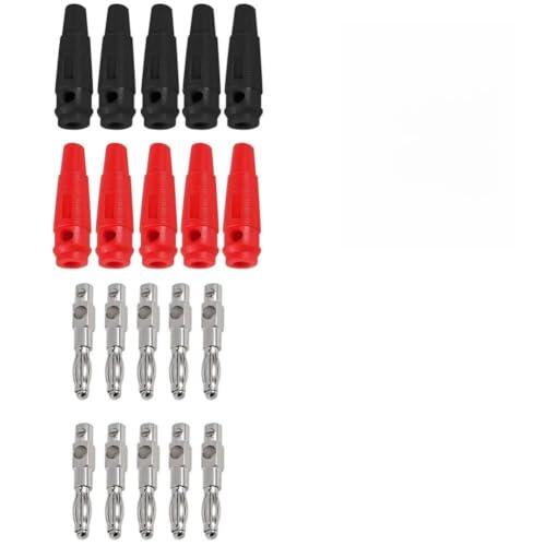 Auratrove 10 Conectores Tipo Banana de 4 mm, 32 A, Conectores chapados en Oro para Altavoces de Audio de Alta Corriente, Equipo de Laboratorio
