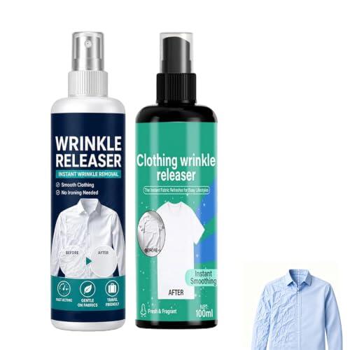 Spray Antiarrugas Instantáneo – Suaviza Las Arrugas En Segundos, 100 Ml, No Requiere Planchado Y Es Fácil De Usar, Spray Antiarrugas De Acción Rápida Para El Hogar O Los Viajes (2Pcs-C)