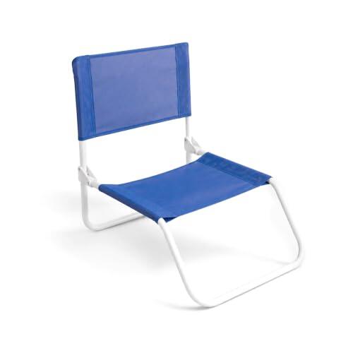 THE SECRET HOME - Silla de Playa Plegable Baja de Acero y Tela Oxford 600D Azul - 45 x 52 x 50 cm - Ultraligera y Resistente - Azul