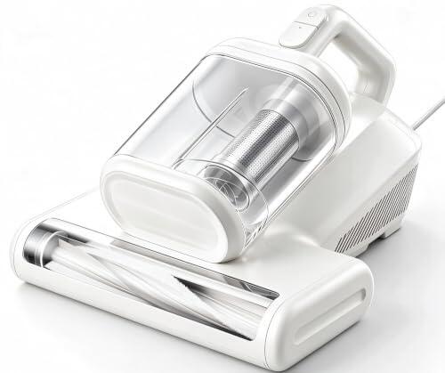 Resmafn 15KPa Aspiradora Antiacaros Colchones con Luz UV y Cable 5M | Aspirador Ácaros Vibración Depósito Extraíble 1L, 60°C Aire Caliente, Ideal para Colchon, Sofá y Alfombra