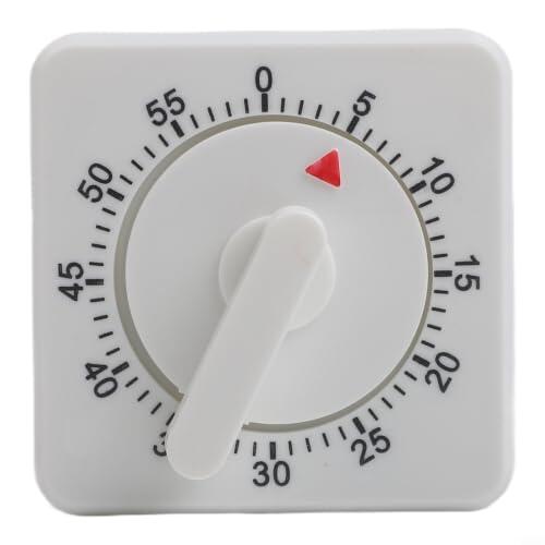 Violiica 60 Minutos Mecánico Temporizador de Cocina Cuerda Reloj de Cocina con Alarma Fuerte (Blanco)