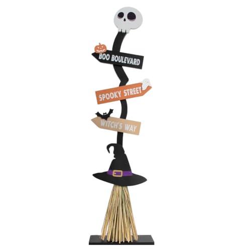 Escoba de de Halloween Decoraciones de Madera de Estilo Espeluznante