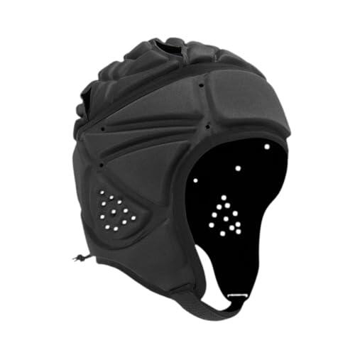 POXZSFX Casco de Portero de fútbol con Acolchado Suave y Transpirable, con Orificios de ventilación Que garantizan frescura y Comodidad al Jugar al Rugby, Negro, 58cm a 64cm