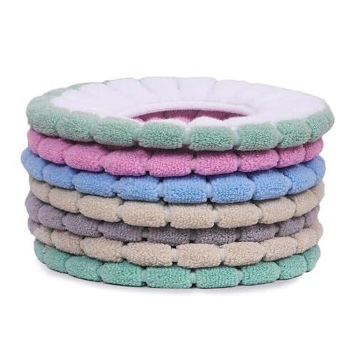 Auratrove Funda para Asiento de Inodoro Suave y Lavable, de poliéster Grueso y cálido para Tapa Redonda Ovalada, para baño, Uso cómodo en Invierno