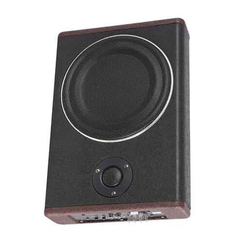 Luntra Subwoofer activo de 8 pulgadas, 600 W, ultraplano para coche, con amplificador integrado, caja de graves para montaje bajo el asiento, subwoofer activo de 12 V para coche/camión/SUV
