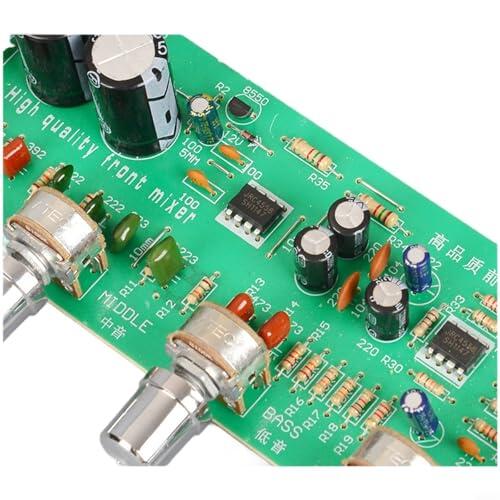 Preamplificador para audio con regulación de tono, graves ajustables y agudos medios, bajo ruido 4558 OP-AMP, AC Dual 12 V-15 V, placa sintonizadora verde (BY-08 Pro)