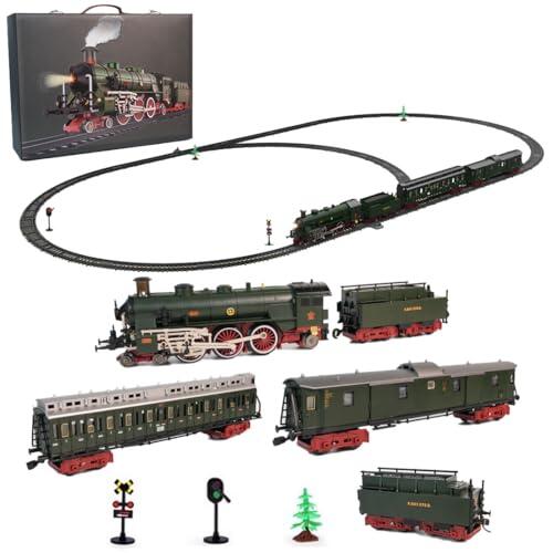 Ferrocarril Eléctrico Con Carro Y Largo Ferrocarril(Verde Oscuro)