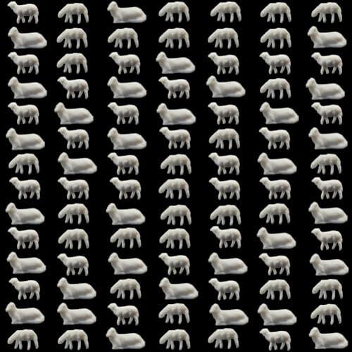 Serenophile N Scale Sheep, modelo de animales de granja, figuras de ferrocarril, ganado en miniatura 1:150 para diseño de bricolaje, 10 piezas de plástico blanco