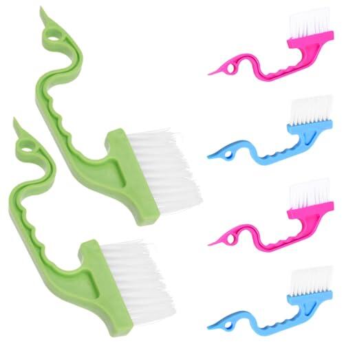 Artibetter Cepillos Cerdas de Nylon Mango Ergonómico para Limpiar Ranuras de Ventanas para Limpieza 6 Piezas y de Guías y Puertas de Ducha