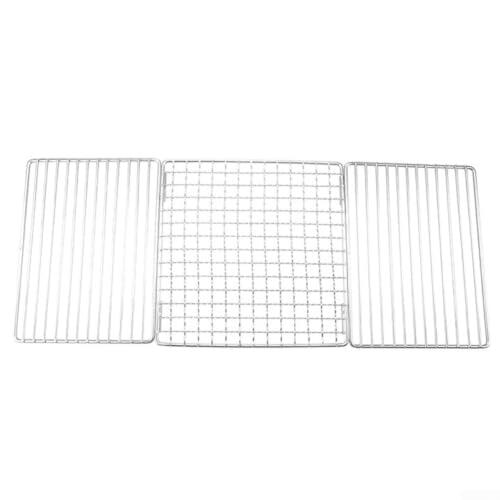 Placa de parrilla de camping de acero inoxidable, soporte portátil plegable para barbacoa para estufa de leña y fogata, estante multifuncional para cocinar al aire libre con bolsa de almacenamiento