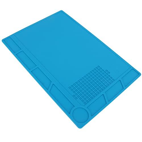 FTVOGUE Almohadilla de Mantenimiento de Silicona Azul Estera de Soldadura con Aislamiento Térmico Antideslizante Resistente a la Corrosión para Reparación de Teléfonos PC Banco de Trabajo