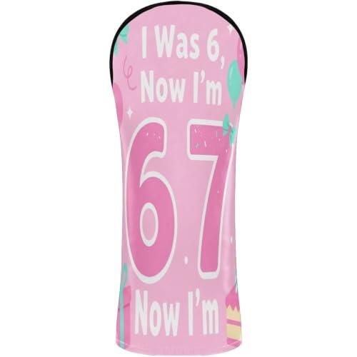 Juego de fundas impermeables para palos de golf con etiquetas de números para Driver & Fairway Woods 7th Birthday Girl I was 6 Now I'm 7 Year Old Girl Birthday