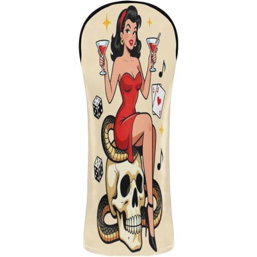 Juego de fundas para cabeza de golf con etiquetas de números para conductor Fairway Hybrid Wood USA tradicional tatuaje patrón de tatuaje de la vieja escuela