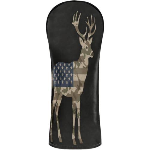Fundas de golf impermeables con etiqueta de número para conductor, madera de Fairway, híbrida, camuflaje, bandera de Estados Unidos, camuflaje