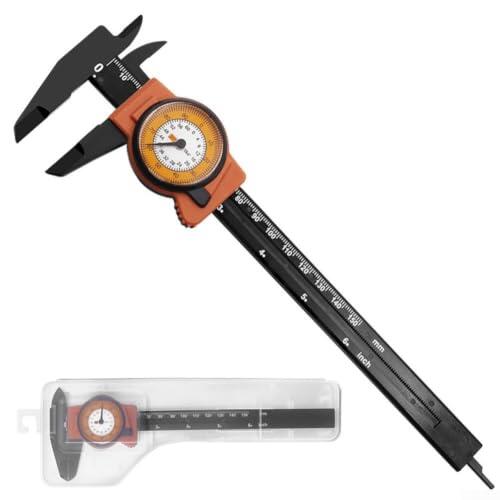 Plástico ABS de doble escala para calibrador de dial de 0 a 150 mm métrico de 0 a 6 pulgadas, pinzas Vernier de fibra de vidrio ligeras para medición de profundidad de mandíbula externa interna