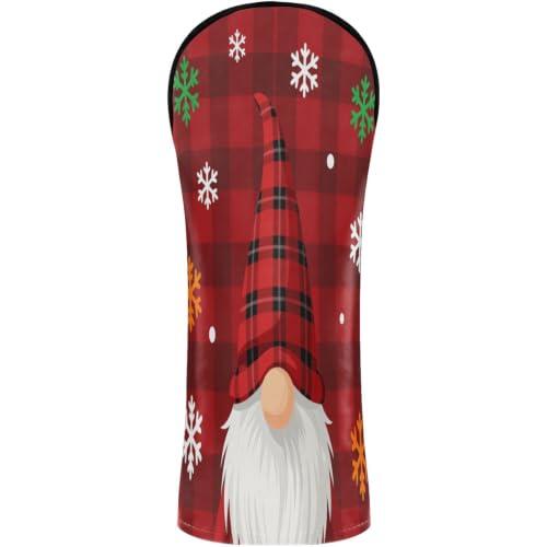 Juego de fundas impermeables para cabeza de palo de golf, con etiquetas intercambiables para conductor Fairway, madera, híbridos, Navidad, búfalo, rojo, gnomo, Papá Noel, copo de nieve
