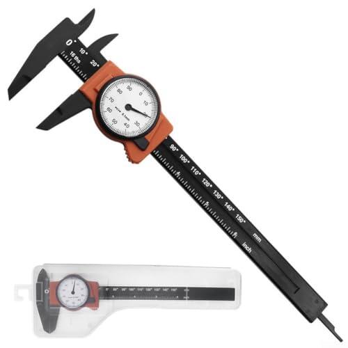 Plástico ABS de doble escala para calibrador de dial de 0 a 150 mm métrico de 0 a 6 pulgadas, pinzas Vernier de fibra de vidrio ligeras para medición de profundidad de mandíbula externa interna