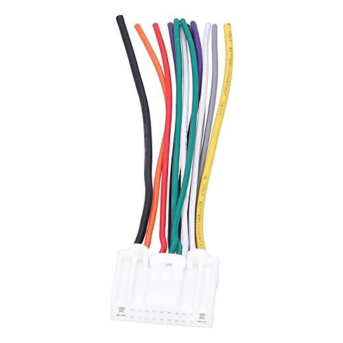 Naroote Conector Dual de Arnés de Cableado de Audio para Automóvil Apto para Versa/Sunny, Interfaz Estéreo Duradera de 12 Pines, Instalación Conveniente, 1 Unidad