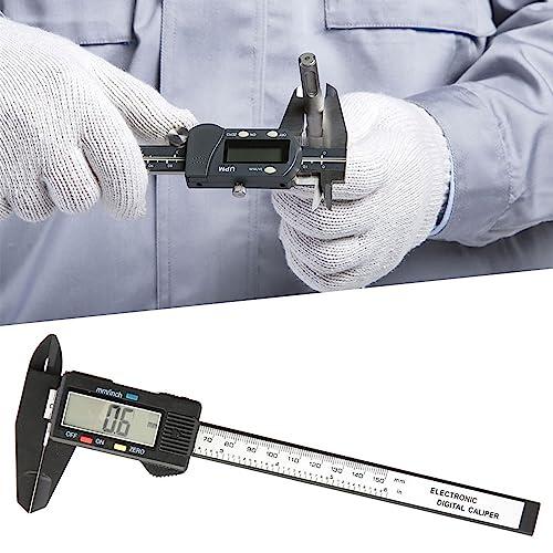 Aolidsive Calibrador Vernier Digital Calibrador Digital LCD de Plástico 150 Mm 6 Pulgadas con Conversión de Mm Pulgadas Ajuste Cero para Laboratorio Taller Granja Escuela Medición de Joyería