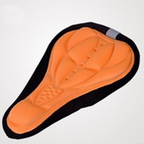 Besttoolifes Sillín de bicicleta, ergonómico contorneado con textura antideslizante, tela de poliéster que absorbe el sudor, ajuste a asientos estándar (naranja)
