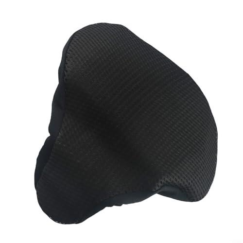 Caswynlife Funda de cojín de asiento de bicicleta, almohadilla de gel de malla transpirable 3D gruesa, protector cómodo para sillín de viaje largo alivio de presión y dolor (negro)