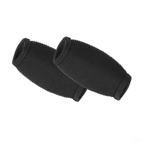 RANRAO 2 almohadillas para casco de hockey, dispersión de fuerza para deportes de fútbol, rugby, forro de neopreno, unisex, 12 x 7,5 cm, color negro