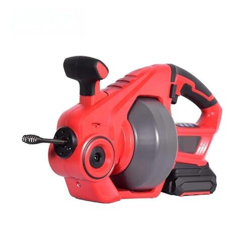 Potente máquina de dragado de batería de litio para alcantarillados e inodoros obstruidos, herramienta telescópica automática de limpieza del hogar con resortes de repuesto