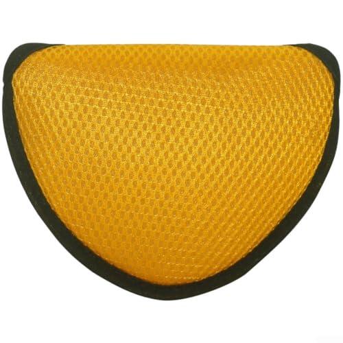 Cubierta semicircular para cabeza de palo de golf con exterior de malla de nailon transpirable y forro de felpa suave para protección, color negro (naranja)